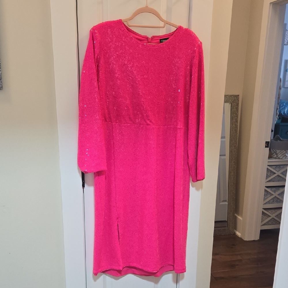 Torrid Vibrant Pink Long Sleeve Dress